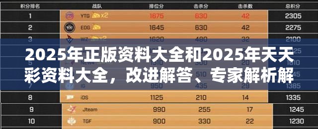 2025年正版资料大全和2025年天天彩资料大全，改进解答、专家解析解释与落实?留心伪假宣传危害